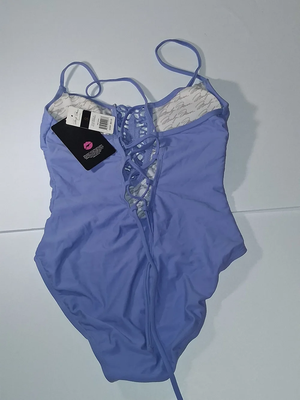 NWT Marilyn Monroe Lilac Crochet-Front One-Piece Women's Size Small